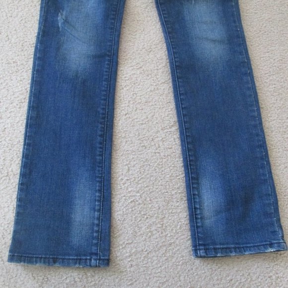 Liuces Distressed Womens Jeans Size 5 Denim Rhinestone Pockets Pants Juniors - Picture 9 of 11